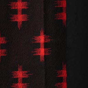 Japanese Fabric Wool Textile Vintage Kimono Antique Boro Patch Kusakizome Woven 35.4"/EIN71/75