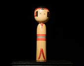 Japanese Wooden Doll Vintage Ornament KOKESHI Antique Sculpture Figurine 1945-/H 17.7"/EIF82/1860