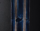 Japanese Fabric Cotton Textile Vintage Kimono Antique Boro Patch Indigo Blue SHIMA Woven 69.3"/EIQ03/160