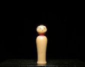Japanese Wooden Doll Vintage Ornament KOKESHI Antique Sculpture Figurine 1945-/H 7.3"/EIB79/180