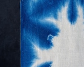 Vintage Japanese Indigo Shibori Fabric Scrap / Sekka Pattern Cotton Textile 46.5"/EIZ99/55