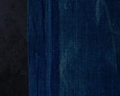 Antique Japanese Aizome Indigo Cotton Textile / Solid Indigo Fabric / Primitive Folk Cloth / Meiji Era 61.4"