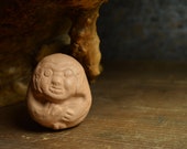 Japanese Pottery Bell Doll Vintage Ornament DOREI MONKEY Antique Small Figurine 1945-/H 2.8"/EHN89/80