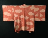 HAORI Japanese Vintage Kimono Silk Antique Jacket Robe Dress SHIBORI Dyed Textile/EIQ59/560