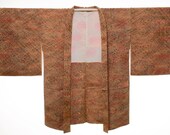 HAORI Japanese Vintage Kimono Silk Antique Jacket Robe Dress Kusakizome Dyed/EB847/595