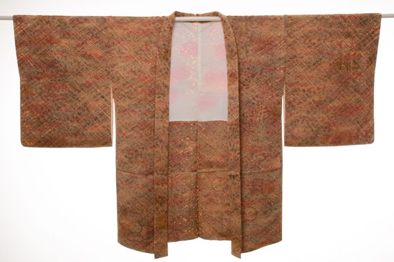 HAORI Japanese Vintage Kimono Silk Antique Jacket Robe Dress