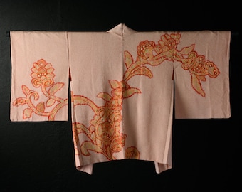 Chaqueta haori japonesa vintage Shibori / Kimono tradicional de seda / Pieza única / EIU93/660