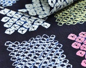 Japanese Fabric Cotton Textile Vintage Kimono Antique Boro Patch Indigo Blue SHIBORI Dyed 59.4"/EHC27/70