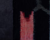 Antique Japanese Kurume Kasuri Fabric / Indigo Cotton Ikat Textile / Abstract Folk Pattern / Wabi-Sabi Cloth 52.8"