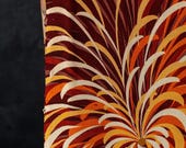 Antique Japanese Kinsha Chirimen Silk Fabric Scrap / Taisho Era Chrysanthemum Textile / Wabi-Sabi 55.9"