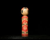 Japanese Wooden Doll Vintage Ornament KOKESHI Antique Sculpture Figurine 1945-/H 11"/EIH07/480