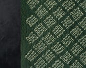 Vintage Japanese Shibori Silk Kimono Fabric Scrap / Dark Green Geometric Kanoko Textile / Patchwork Craft Material 48"