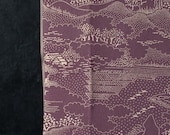 Vintage Japanese Silk Kimono Fabric Scrap Remnant / Traditional Textile / Wabi-Sabi 57.5"