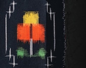 Japanese Fabric Wool Textile Vintage Kimono Antique Boro Patch Kusakizome Woven 40.2"/EIN73/75