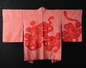 HAORI Japanese Vintage Kimono Silk Antique Jacket Robe Dress SHIBORI Dyed Textile/EIP81/560
