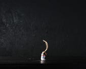 Japanese Pottery Doll Vintage Ornament INU Antique Small Figurine Hikawa Shrine 1945-/H 1.6"/EIQ27/20