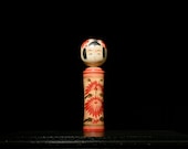 Japanese Wooden Doll Vintage Ornament KOKESHI Antique Sculpture Figurine 1945-/H 9.4"/EIH11/345