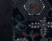 Antique Japanese Indigo Katazome Cotton Textile / Double-Sided Stencil Dyed Fabric / Meiji Era 75.6"