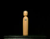 Japanese Wooden Doll Vintage Ornament KOKESHI Antique Sculpture Figurine 1945-/H 11.8"/EID03/350