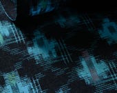 Japanese Fabric Cotton Textile Vintage Kimono Antique Boro Patch Indigo Blue KASURI Woven 62.6"/EIC04/95