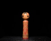 Japanese Wooden Doll Vintage Ornament KOKESHI Antique Sculpture Figurine 1945-/H 8.3"/EIB67/215