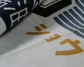 Japanese Fabric Cotton Textile Vintage Kimono Antique Boro Patch Kusakizome TENUGUI Dyed 35"/EIG68/45