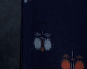 Vintage Japanese Wool Kimono Fabric Scrap / Patchwork Craft Textile / Showa Era 63.4"/EIZ59/95