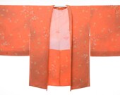 HAORI Japanese Vintage Kimono Silk Antique Jacket Robe Dress Kusakizome Dyed/EB838/540