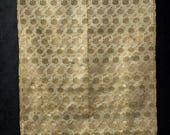 Vintage Japanese Maru Obi Silk Brocade Textile / Gold Thread Auspicious Fruit & Floral Woven Wide Fabric Panel 78.7"