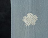 Vintage Japanese Silk Shibori Kimono Fabric Scrap / Floral Kanoko Shibori / Showa Era 61.4"