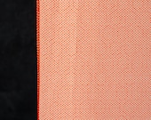 Vintage Japanese Edo Komon Silk Textile / Coral Red & Ivory Tiny Floral Lattice Pattern Kimono Fabric Scrap 65.4"