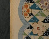 Japanese Fabric Silk Textile Vintage Kimono Antique Boro Patch Dyed 53.1"/EIS26/90