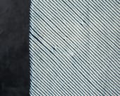 Antique Japanese Indigo Cotton Fabric / Itajime-Style Diagonal Stripe Textile / Meiji to Taisho Era 42.5"