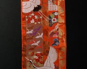 Japanese Fabric Silk Textile Vintage Kimono Antique Boro Patch Woven 75.2"/EIS18/275