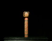 Japanese Wooden Doll Vintage Ornament KOKESHI Antique Sculpture Figurine 1945-/H 11.8"/EID06/335