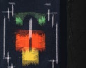 Japanese Fabric Wool Textile Vintage Kimono Antique Boro Patch Kusakizome Woven 40.2"/EIN72/75