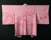 HAORI Japanese Vintage Kimono Silk Antique Jacket Robe Dress SHIBORI Dyed Textile/EIP86/575