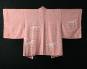 HAORI Japanese Vintage Kimono Silk Antique Jacket Robe Dress SHIBORI Dyed Textile/EIP79/500