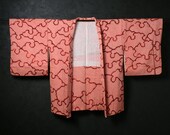 HAORI Japanese Vintage Kimono Silk Antique Jacket Robe Dress SHIBORI Dyed Textile/EIE46/610