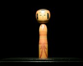 Japanese Wooden Doll Vintage Ornament KOKESHI Antique Sculpture Figurine 1945-/H 11.8"/EIB04/555