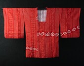 MICHIYUKI HAORI Japanese Vintage Kimono Silk Antique Jacket Robe Dress SHIBORI Dyed Textile/EIQ44/485