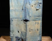Japanese Fabric Cotton Textile Vintage Kimono Antique BORO RANRU Patch Indigo Blue Dyed Textile 55.1"/EHZ45/340