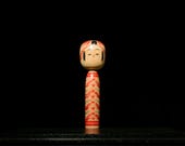 Japanese Wooden Doll Vintage Ornament KOKESHI Antique Sculpture Figurine 1945-/H 9.4"/EIH14/340