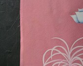 Japanese Fabric Silk Textile Vintage Kimono Antique Boro Patch Kusakizome Dyed 39"/EIK27/55