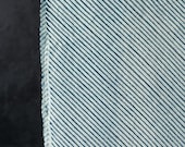 Antique Japanese Indigo Cotton Fabric / Itajime-Style Diagonal Stripe Textile / Meiji to Taisho Era 55.1"