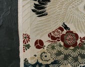 Japanese Fabric Silk Textile Vintage Kimono Antique Boro Patch Kusakizome Woven 70.9"/EIK52/400