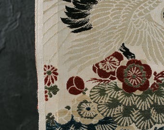 Japanese Fabric Silk Textile Vintage Kimono Antique Boro Patch Kusakizome Woven 70.9"/EIK52/400