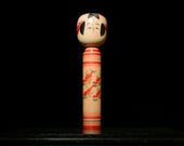 Japanese Wooden Doll Vintage Ornament KOKESHI Antique Sculpture Figurine 1945-/H 12.2"/EIH03/595