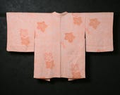 HAORI Japanese Vintage Kimono Silk Antique Jacket Robe Dress SHIBORI Dyed Textile/EIF14/490