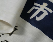 Japanese Fabric Cotton Textile Vintage Kimono Antique Boro Patch Kusakizome TENUGUI Dyed 34.3"/EIG61/45